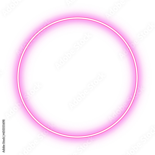 pink neon glowing circle