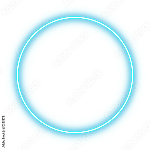 blue neon glowing circle