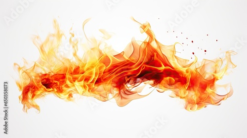  a red and yellow fire on a white background with a white background. generative ai