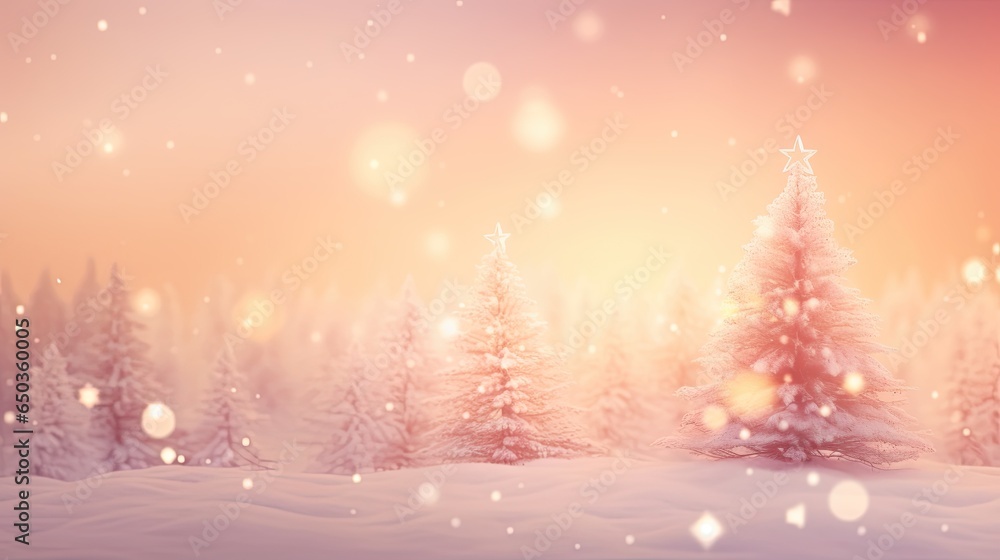 a snowy landscape with trees and a star on the top. generative ai a snowy landscape with trees and a star on the top. generative ai