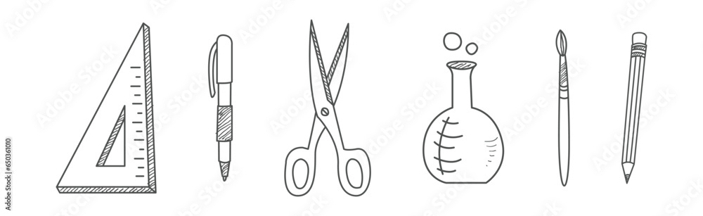 School Object and Supply for Education Vector Set