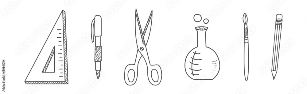 School Object and Supply for Education Vector Set School Object and Supply for Education Vector Set