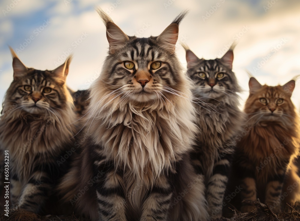 A group of Maine Coon
