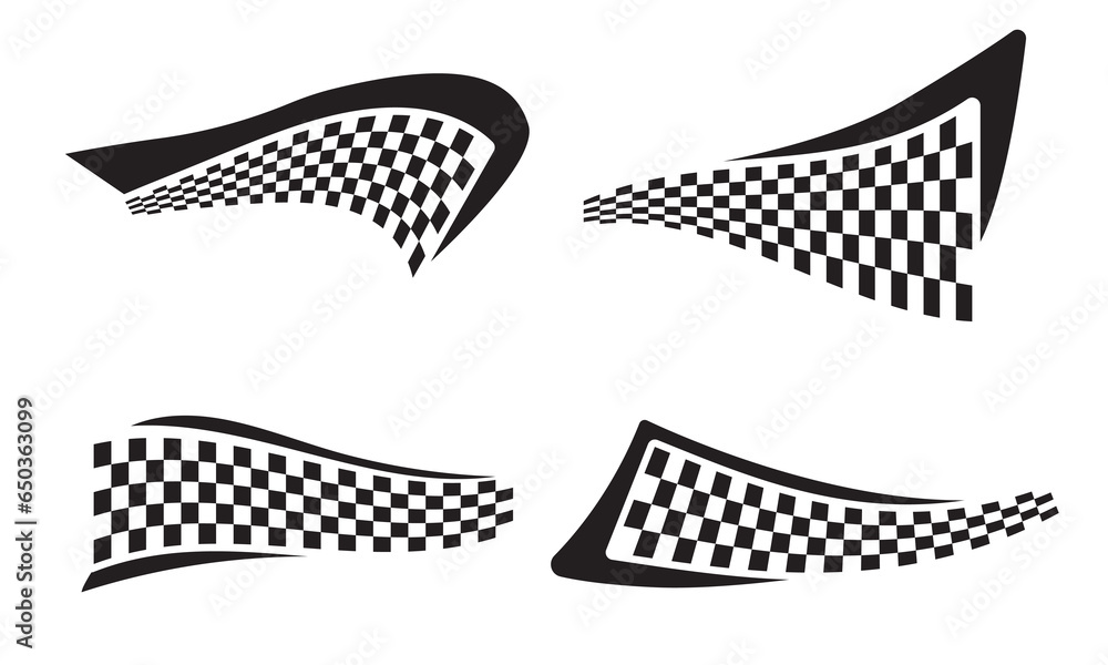 collection of racing style checkered flag vinyl stickers Stock Vector ...