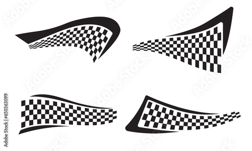collection of racing style checkered flag vinyl stickers