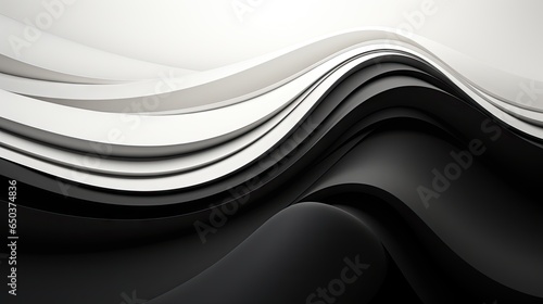  a black and white abstract background with wavy lines and curves. generative ai