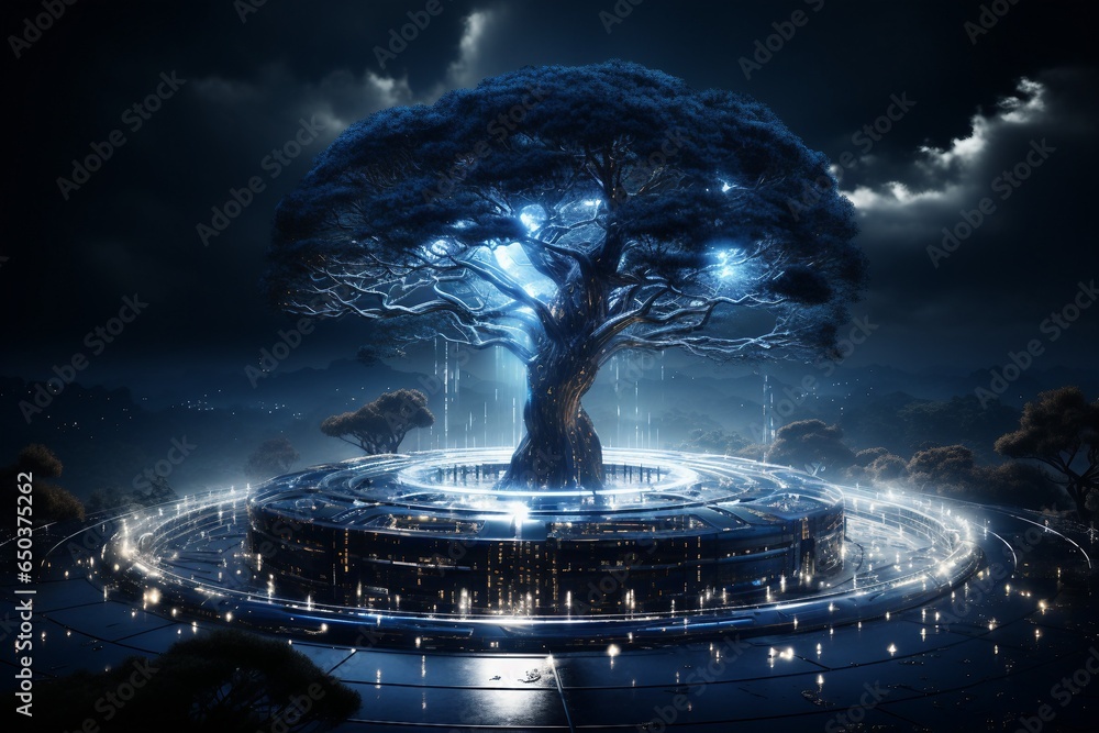 The Futuristic Tree, Generative Ai. - obrazy, fototapety, plakaty 