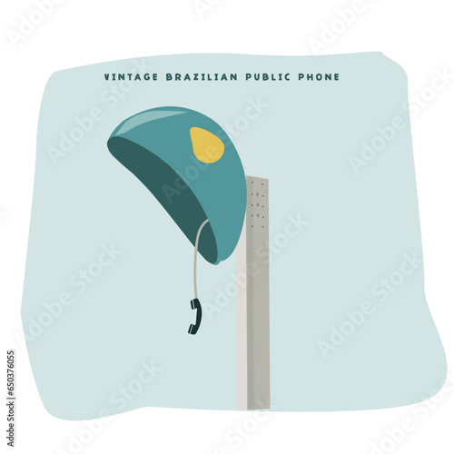 Vintage Brazilian public phone illustration brazil orelhao