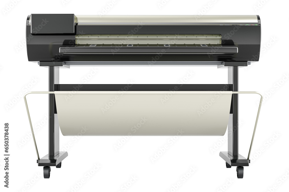 Wide Format Printer. Plotter, large format inkjet printer, front view