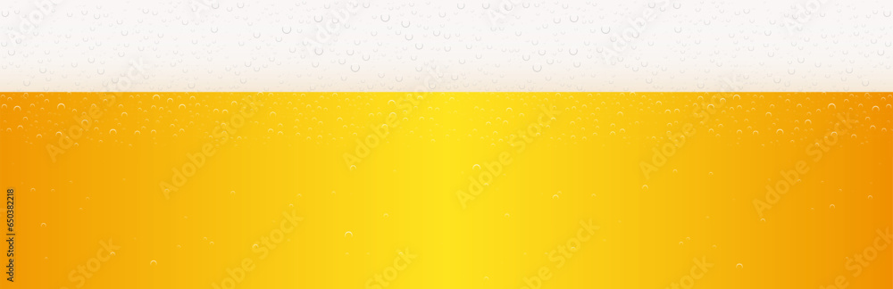 Large yellow wave beer background with bubbles. Vector Illustration Large yellow wave beer background with bubbles. Vector Illustration