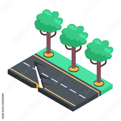 Heres an isometric illustration depicting flyover road 