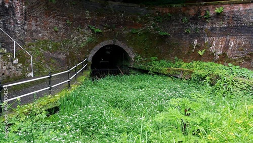 Video, James Brindley original Harecastle Tunnel entrance. The Trent and Mersey Canal Kidsgrove, Newcastle-under-Lyme. photo