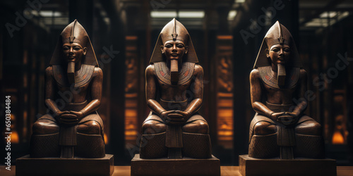 Egyptian Gods sculptures. photo