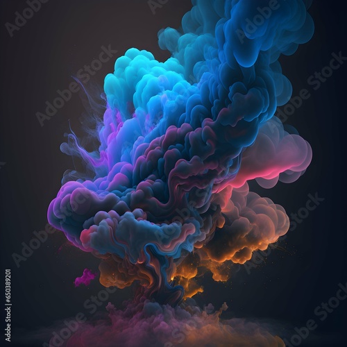 black smoke blending with colorful fog add lightning swiriling wind hyper detailed hyper realistic 12k 