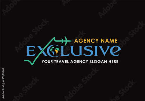 Exclusive wordmark travel logo design idea. C letter with a globe icon. Letter x with an airplane symbol