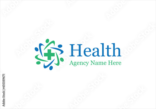 Health insurance agency logo design idea. 