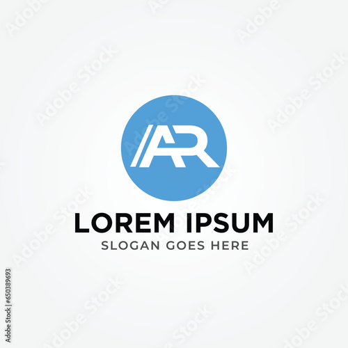 AR lettermark logo design idea. RA logo design concept