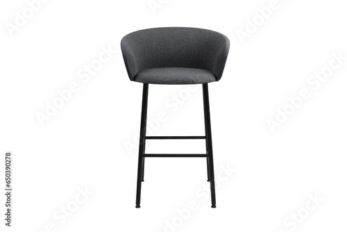 Grey design chair in minimal style isolated on white