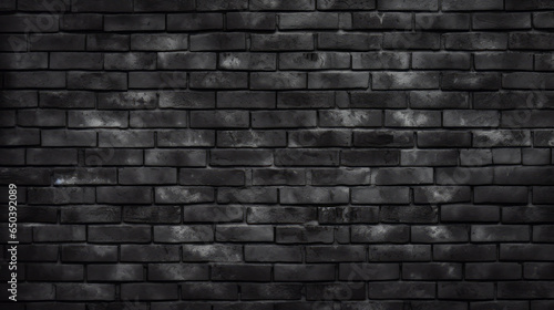 Black brick wall texture  brick surface for background. Vintage wallpaper
