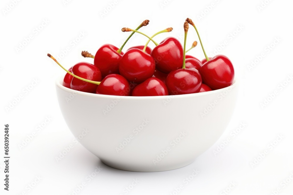 Bright Cherries bowl. Organic raw tasty. Generate Ai Bright Cherries bowl. Organic raw tasty. Generate Ai
