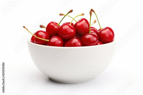 Bright Cherries bowl. Organic raw tasty. Generate Ai