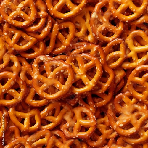 AI generated illustration of a stack of pretzels