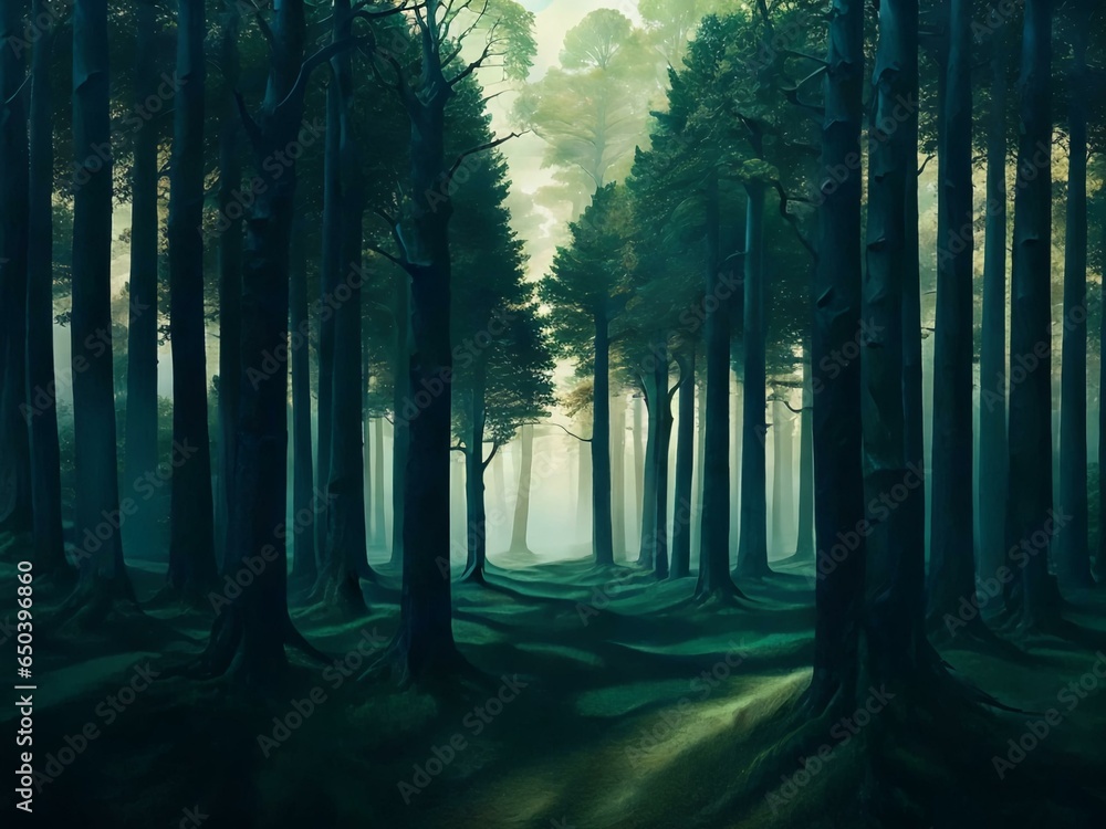 Obraz premium Surreal forests with trees