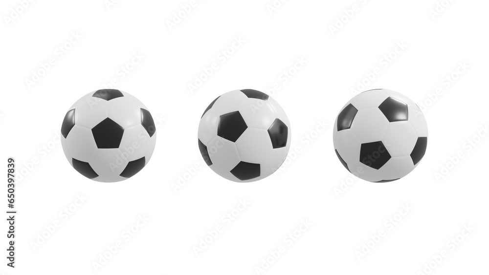 Realistic 3D Soccer Balls with Transparent Background for Versatile Use Realistic 3D Soccer Balls with Transparent Background for Versatile Use