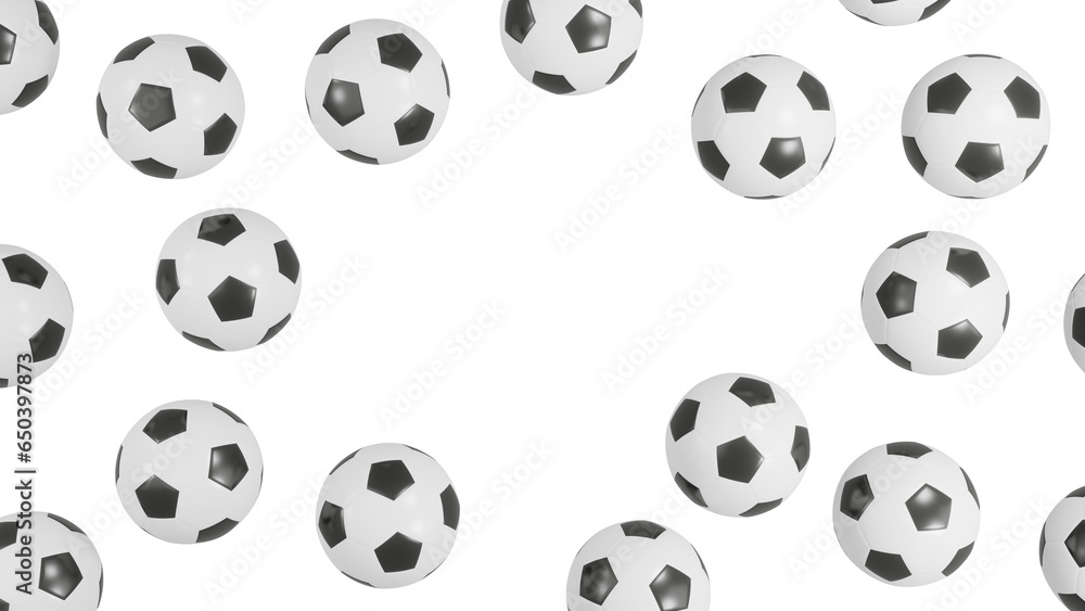 High-Quality 3D Footballs Isolated on Transparent Canvas High-Quality 3D Footballs Isolated on Transparent Canvas