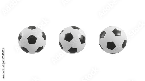 Realistic 3D Soccer Balls with Transparent Background for Versatile Use