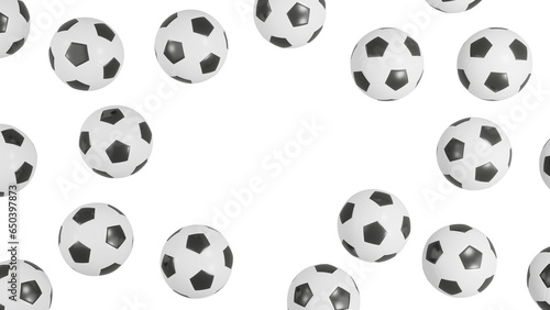 High-Quality 3D Footballs Isolated on Transparent Canvas