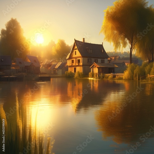 village house on the lake