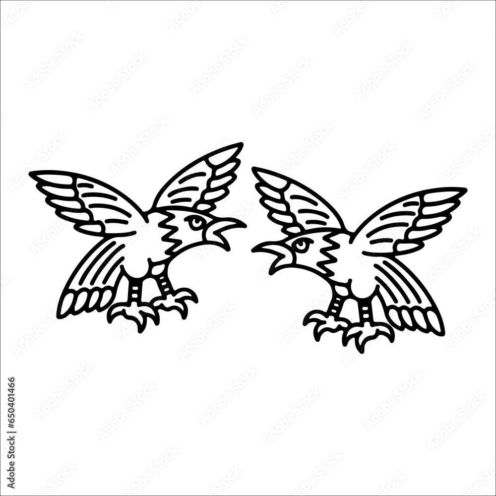 Obraz premium vector illustration of two eagles