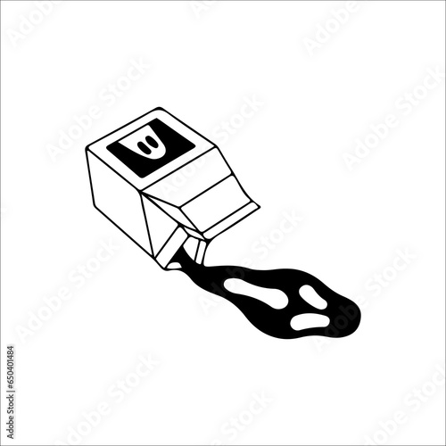 vector illustration of spilled drink