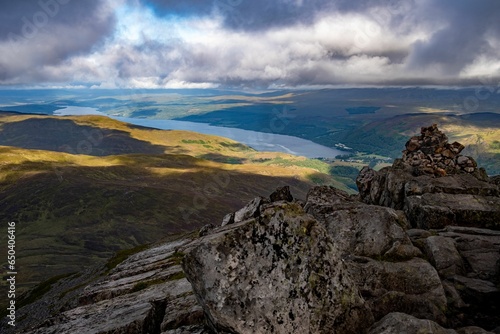 Tranquil landscape from the summit of Schiehallion to Loch Rannoch