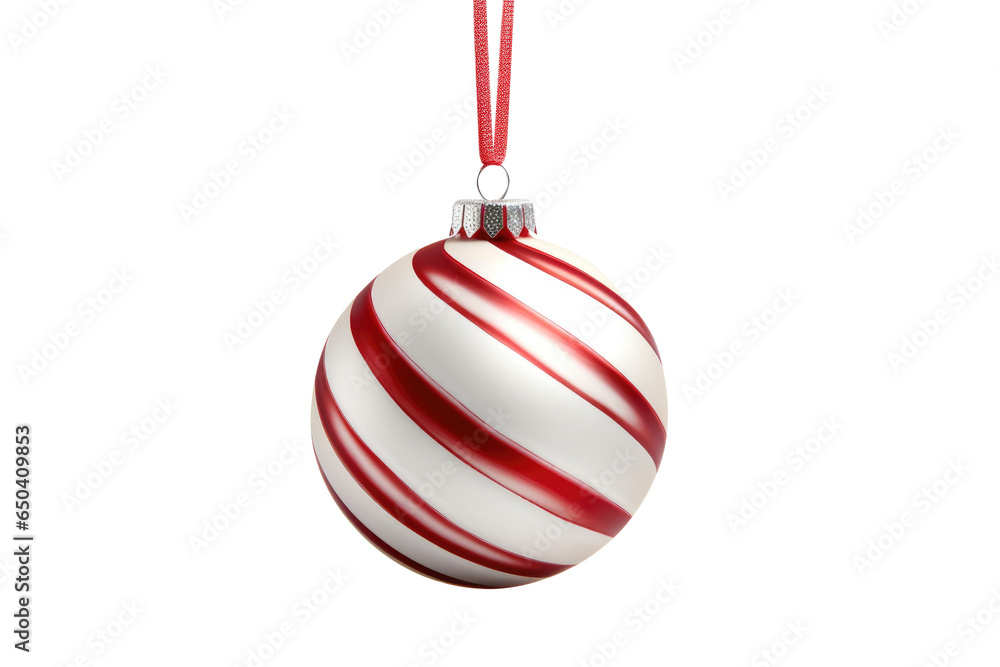 Red Christmas ball. isolated on transparent background. Generative ai Red Christmas ball. isolated on transparent background. Generative ai