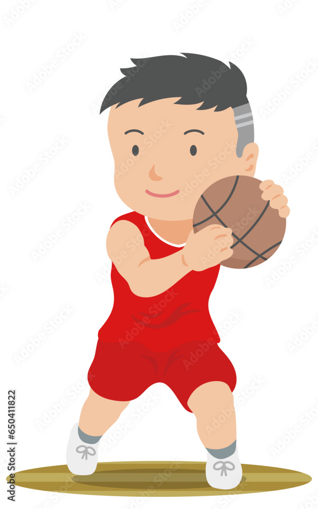 ボールを持つバスケットボール選手