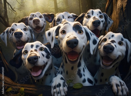 A group of Dalmatians