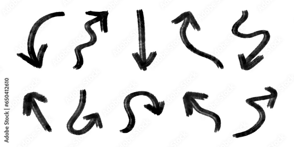 Set of Hand drawn vector arrows doodle. Vector illustration Set of Hand drawn vector arrows doodle. Vector illustration