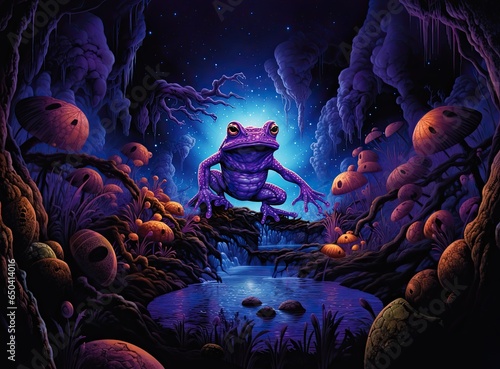 Psychedelic Space Frog in Epic Purple Forest