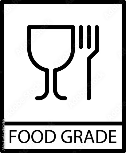Food Grade icon with black frame isolated on white background. Do Food Grade symbol. Label vector illustration