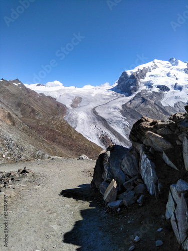 Image of the famous mountain called Catena del Monte Rosa and Cima Doufour photo