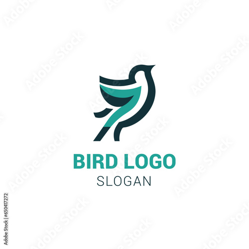flat line style bird logo illustration vector