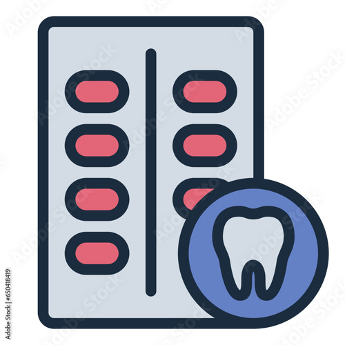Pills for tooth disease icon