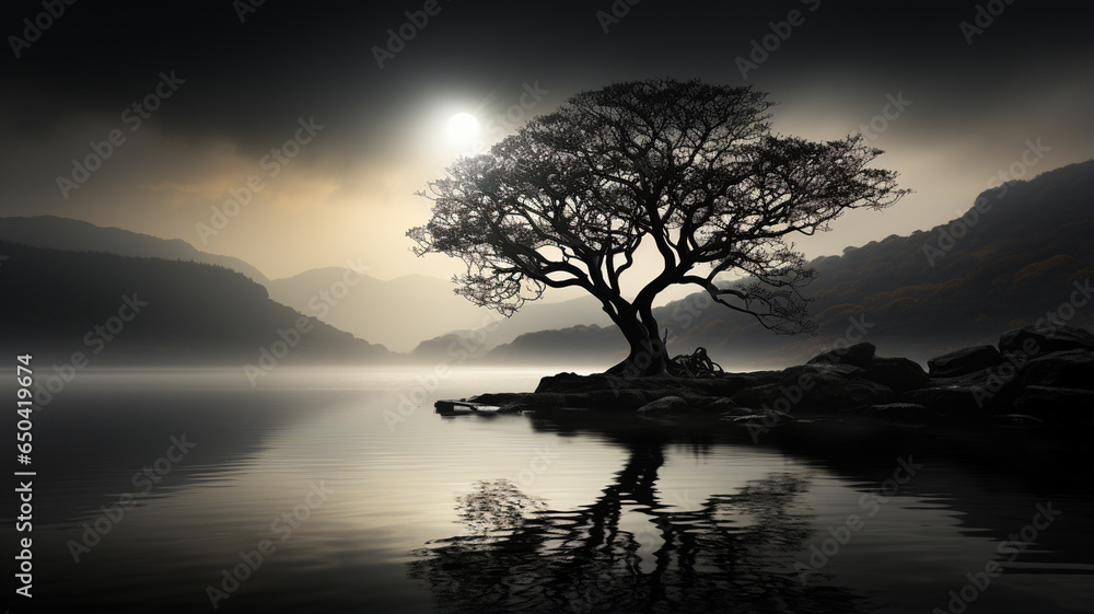 Fototapeta premium beautiful sunset over the sea