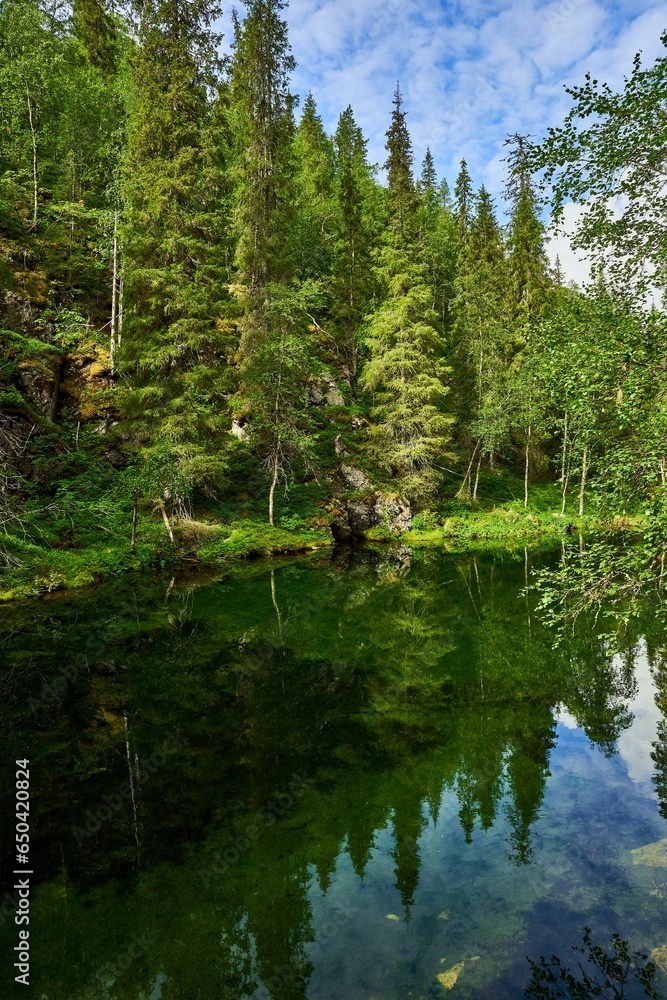 Tranquil landscape of natural scenery in Pyha- Luosto National Park in Lapland, Finland Tranquil landscape of natural scenery in Pyha- Luosto National Park in Lapland, Finland