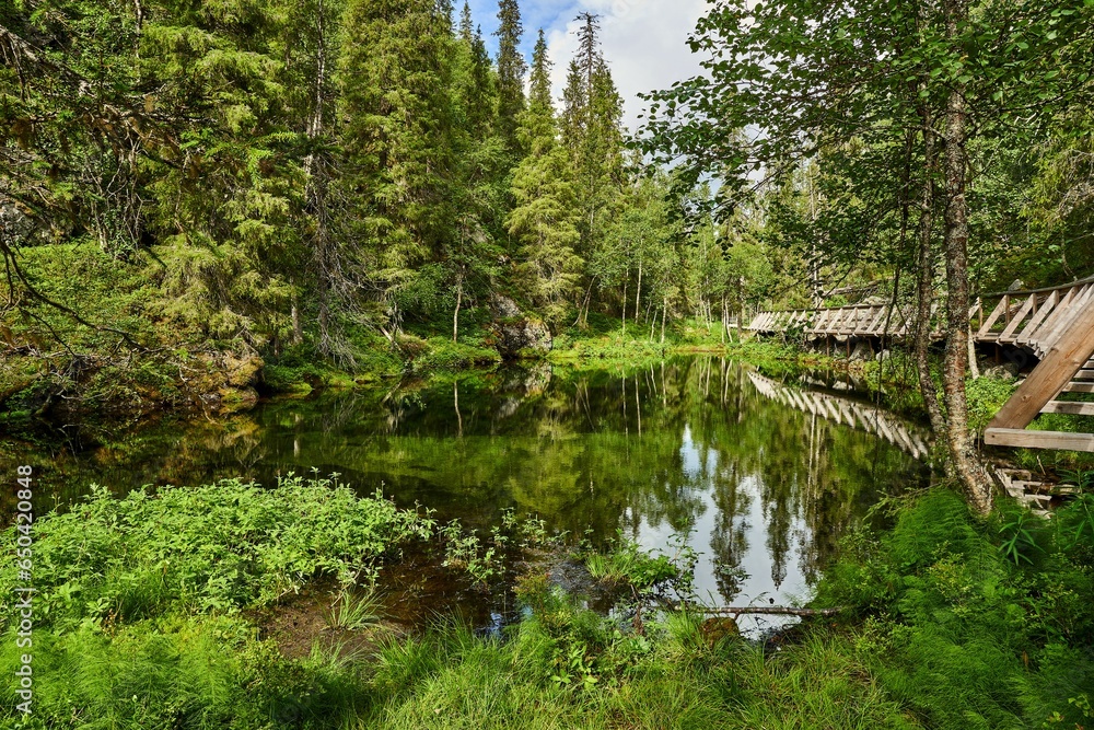 Tranquil landscape of natural scenery in Pyha- Luosto National Park in Lapland, Finland Tranquil landscape of natural scenery in Pyha- Luosto National Park in Lapland, Finland