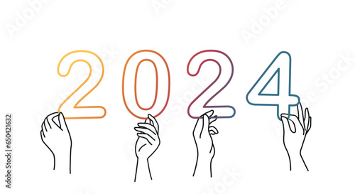 Hands holds 2024.