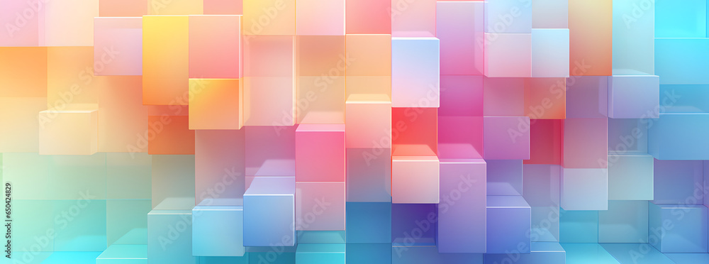 pastels geometric abstract vector background, in the style of metallic rectangles, voxel art, extruded design, subtle gradients