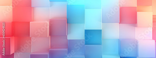 abstract pastel squares wallpaper  in the style of luminous 3d objects  blocky  metallic rectangles  lightbox  dimensional multilayering  color gradient  puzzle-like elements